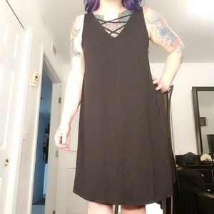 Lace up at chest dress